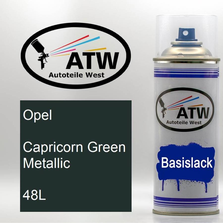 Opel, Capricorn Green Metallic, 48L: 400ml Sprühdose, von ATW Autoteile West.